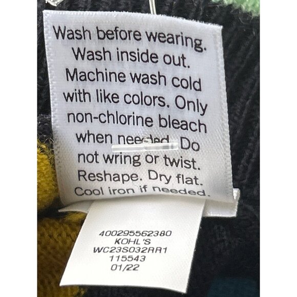 Croft & Barrow Black & Multicolor Striped Pullover V-Neck Sweater Size M - Picture 5 of 7